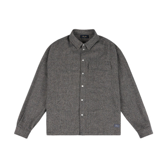 Dime Wool Overshirt Silver - TOPS - Canada