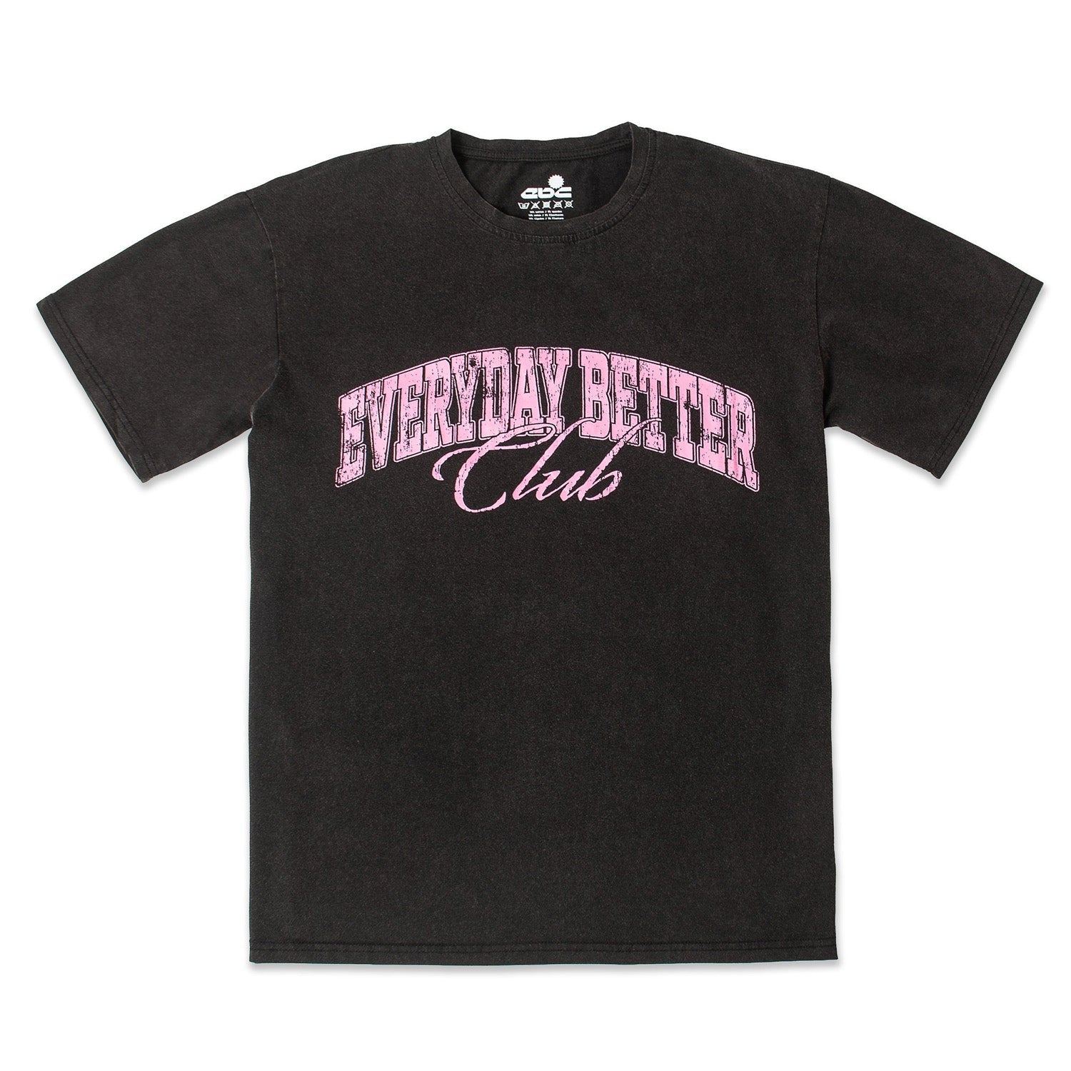 Everyday Better Club ’Club Classic’ Scripted T-Shirt Black Pink - T-SHIRTS - Canada