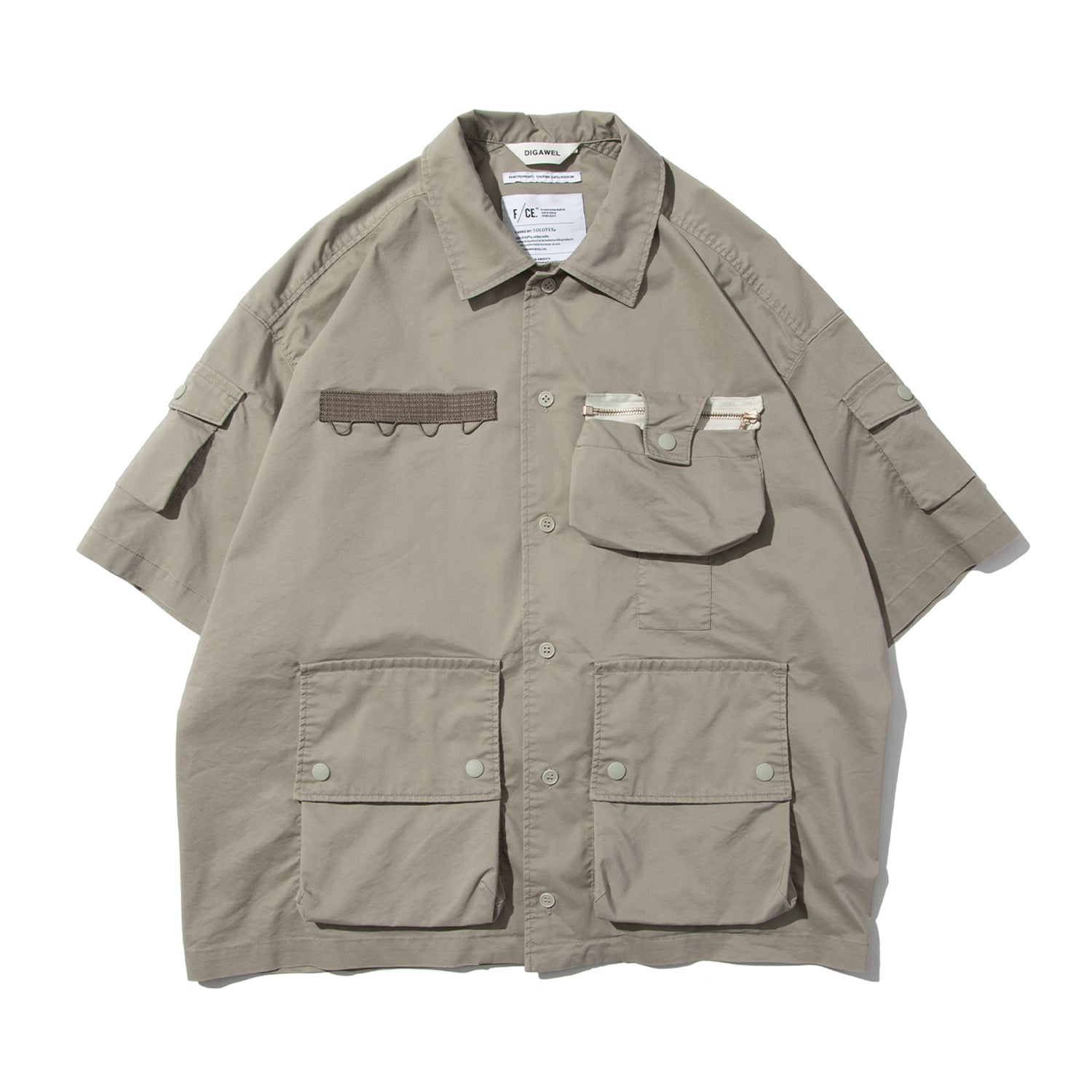 F/CE Men DIGAWEL 7 Pockets S/S Shirt Sage Green (Solestop.com)