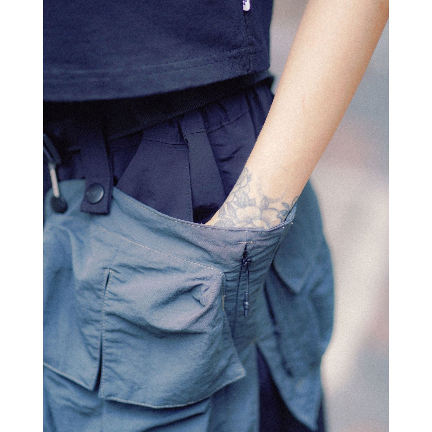 LAKH Conversion Flared Half-Pants Black - BOTTOMS - Canada