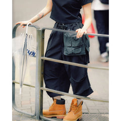 LAKH Conversion Flared Half-Pants Black - BOTTOMS - Canada