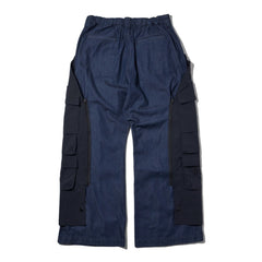 LAKH Detachable Ten Pockets Cargo Pants Denim Navy - BOTTOMS - Canada