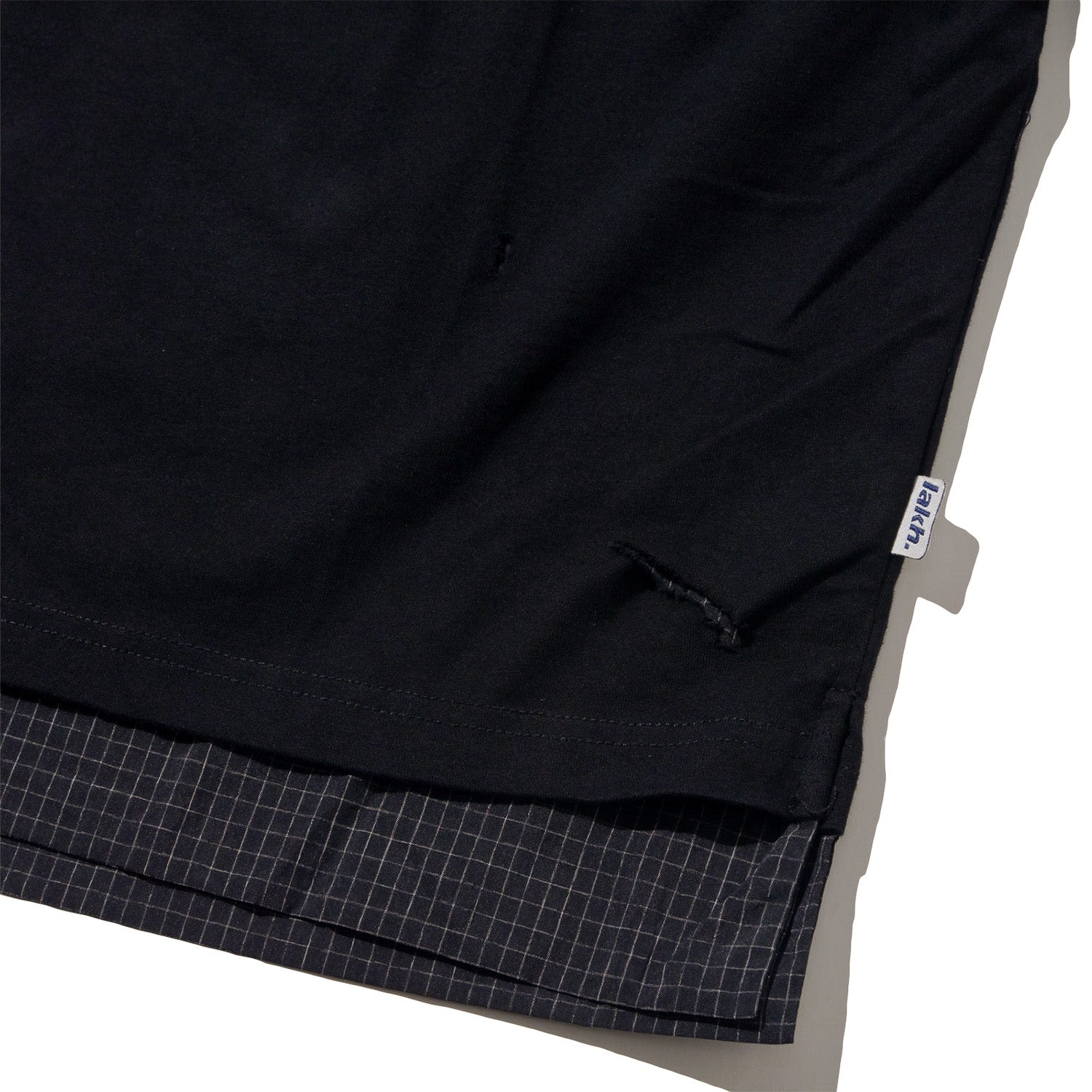 LAKH Distressed Patch Layering Tee Black - T-SHIRTS - Canada