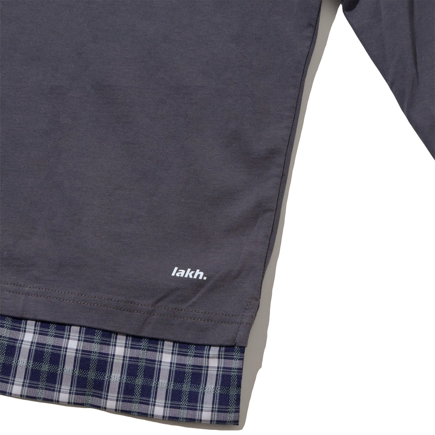 LAKH Distressed Patch Layering Tee DK Grey - T-SHIRTS - Canada