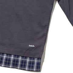 LAKH Distressed Patch Layering Tee DK Grey - T-SHIRTS - Canada
