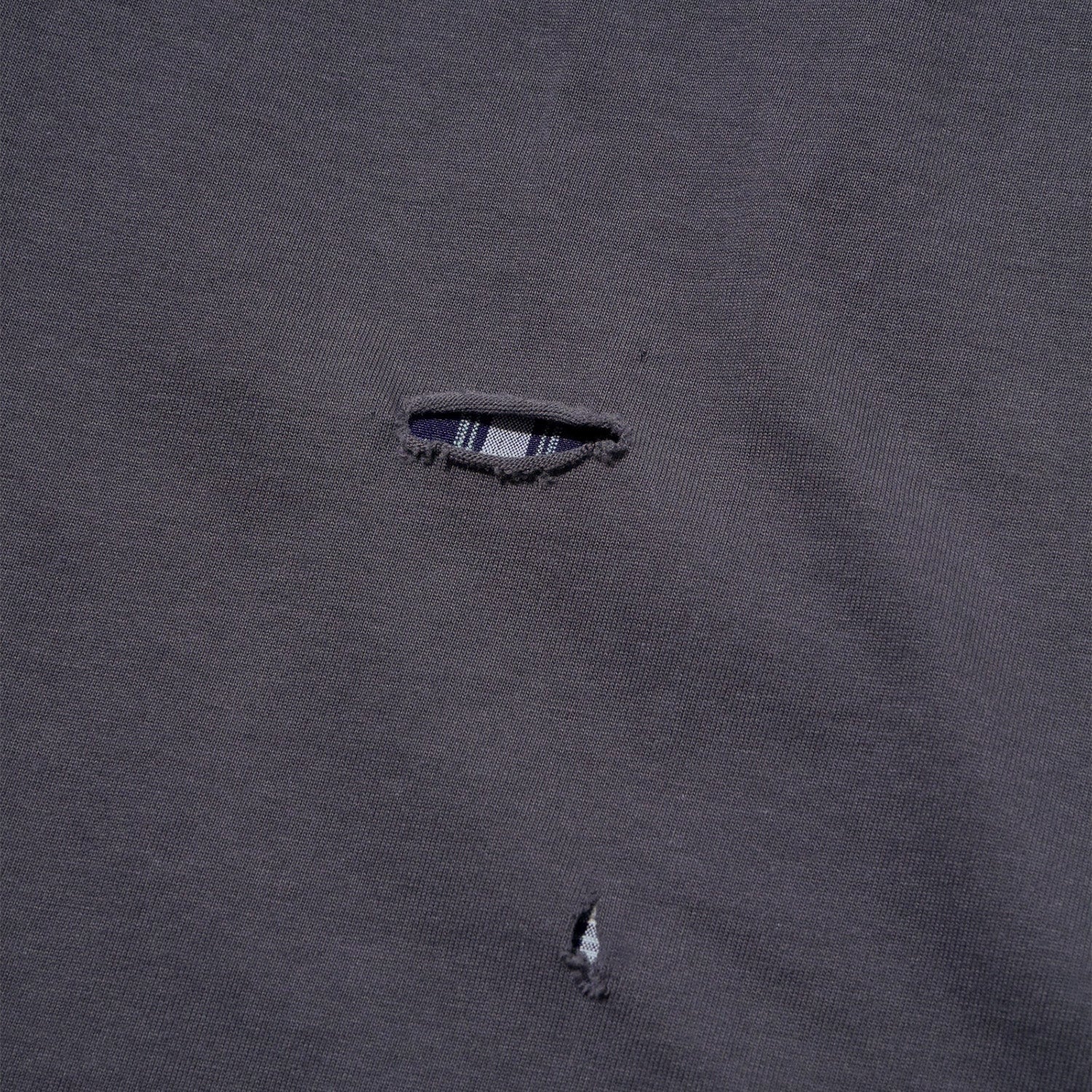 LAKH Distressed Patch Layering Tee DK Grey - T-SHIRTS - Canada