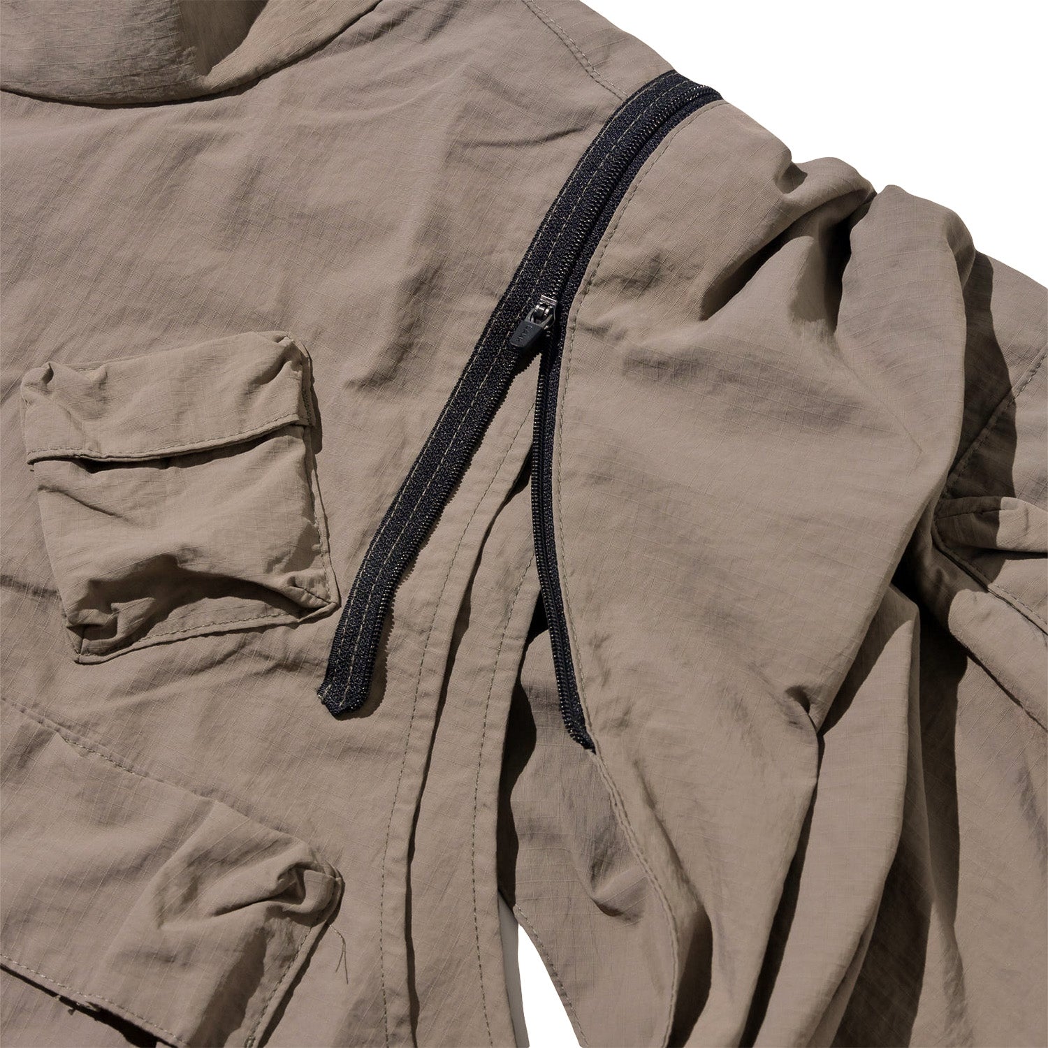 LAKH Double-way Detachable Vest Jacket Kahki - TOPS - Canada