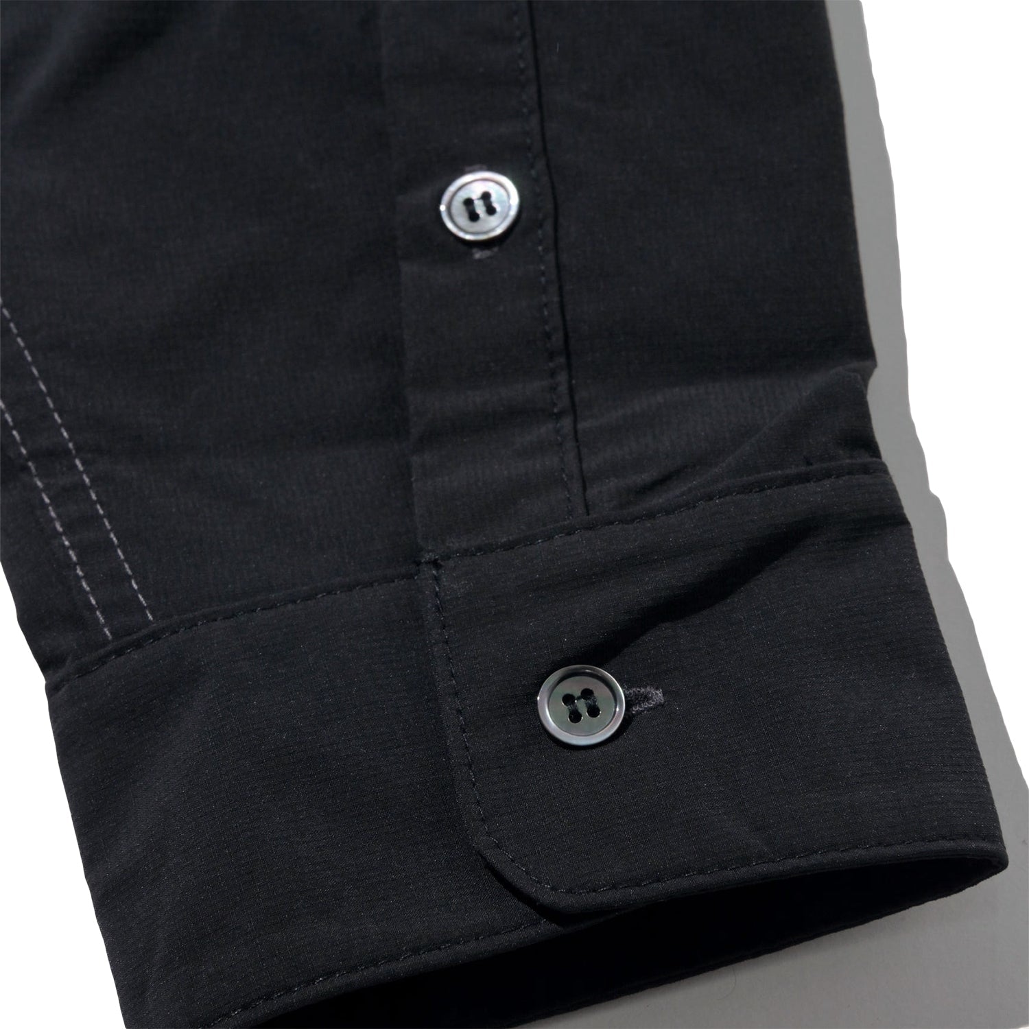 LAKH Paneled Patchwork Long Shirt Black - TOPS - Canada