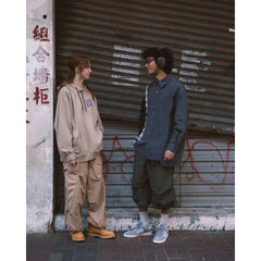 LAKH Paneled Patchwork Long Shirt Black - TOPS - Canada