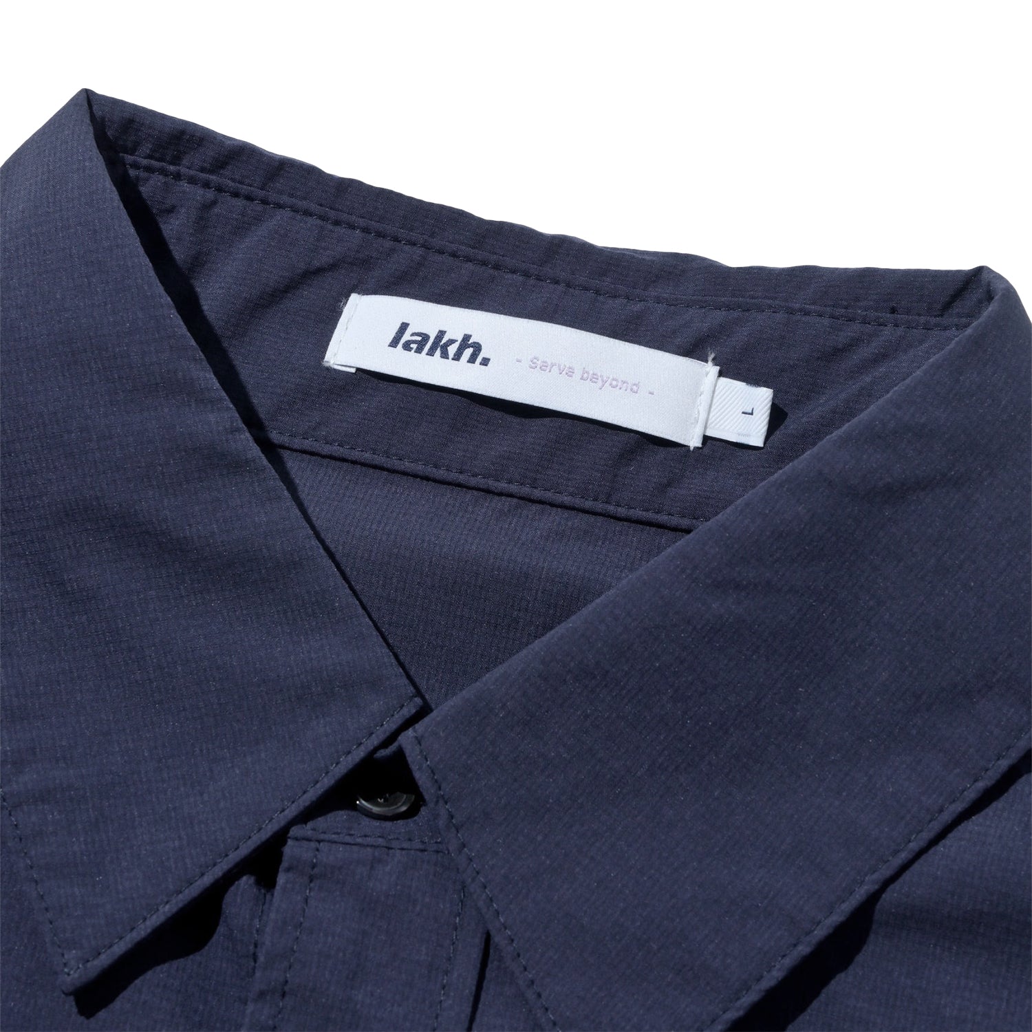 LAKH Paneled Patchwork Long Shirt Navy - TOPS - Canada