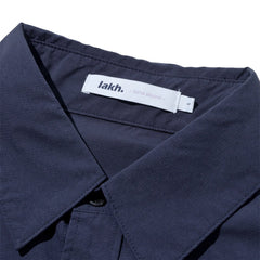 LAKH Paneled Patchwork Long Shirt Navy - TOPS - Canada