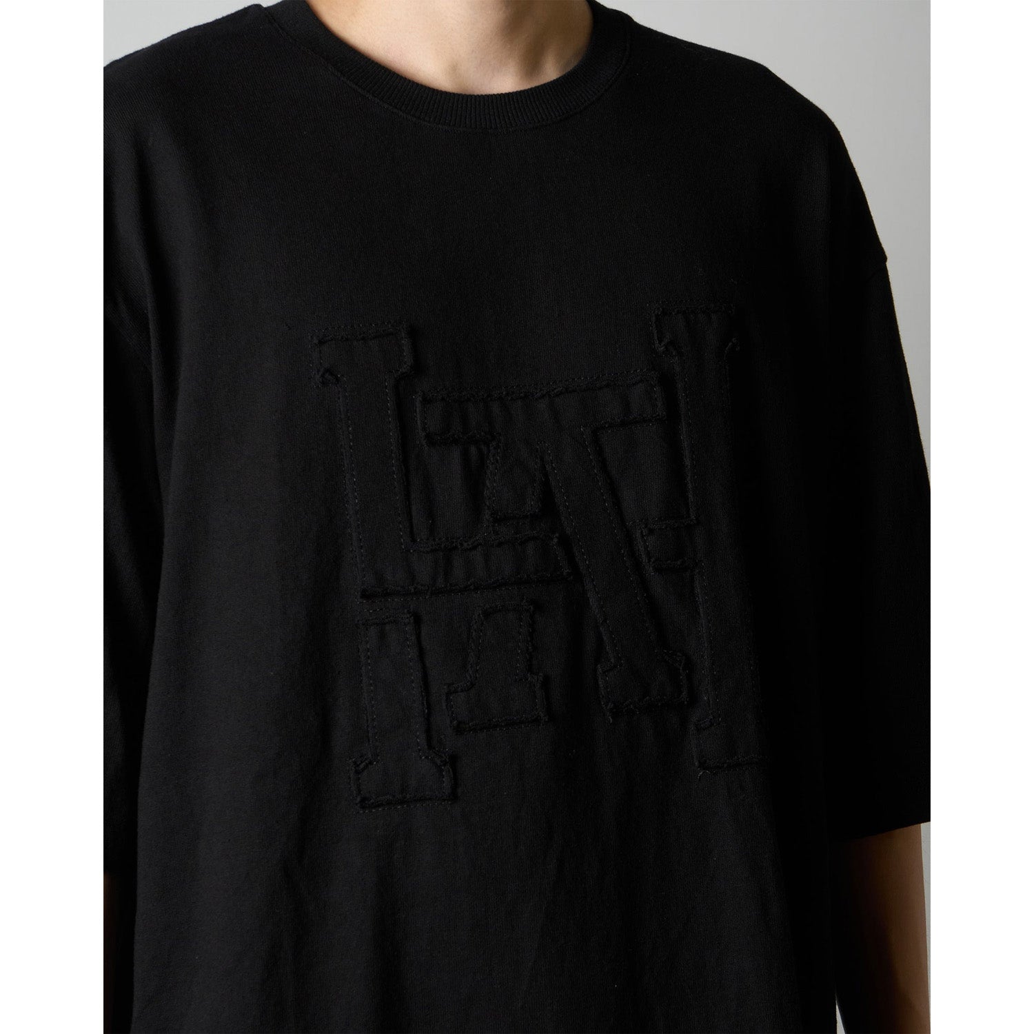 LAKH Patchwork Logo Half Sleeve Tee Black - T-SHIRTS - Canada