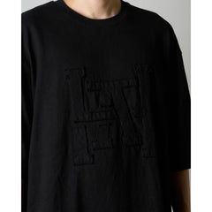 LAKH Patchwork Logo Half Sleeve Tee Black - T-SHIRTS - Canada