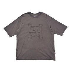 LAKH Patchwork Logo Half Sleeve Tee Grey - T-SHIRTS - Canada