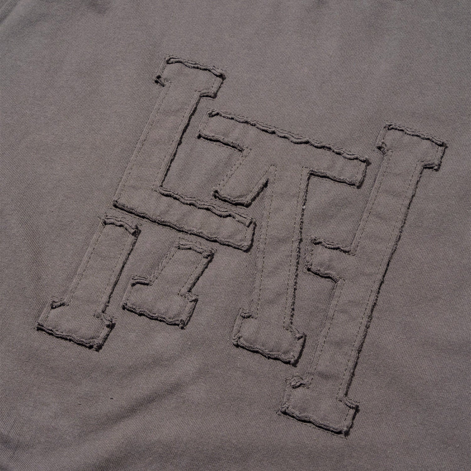 LAKH Patchwork Logo Half Sleeve Tee Grey - T-SHIRTS - Canada
