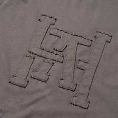 LAKH Patchwork Logo Half Sleeve Tee Grey - T-SHIRTS - Canada