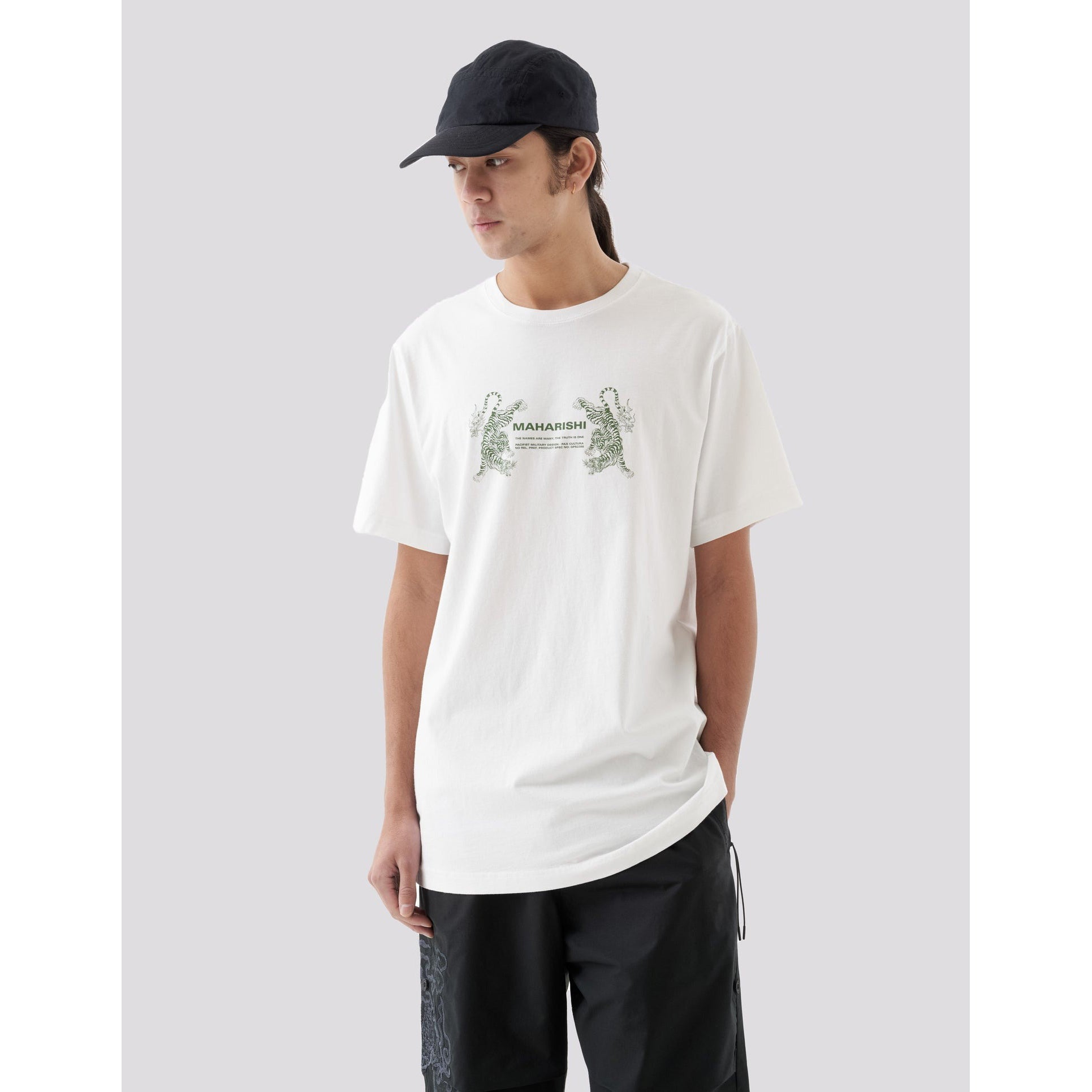 Maharishi Men Double Tigers Miltype T - Shirt White - T - SHIRTS Canada