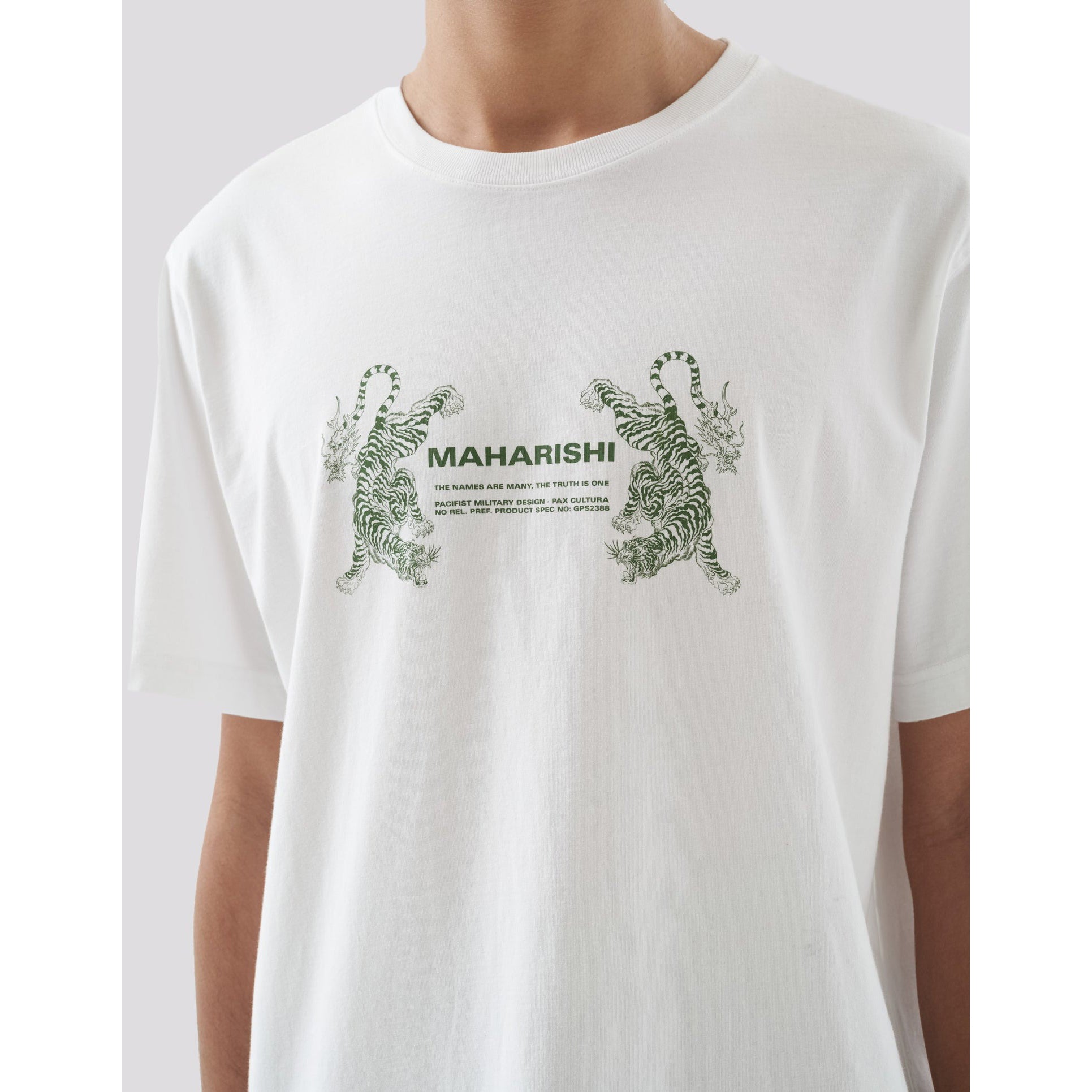Maharishi Men Double Tigers Miltype T - Shirt White - T - SHIRTS Canada