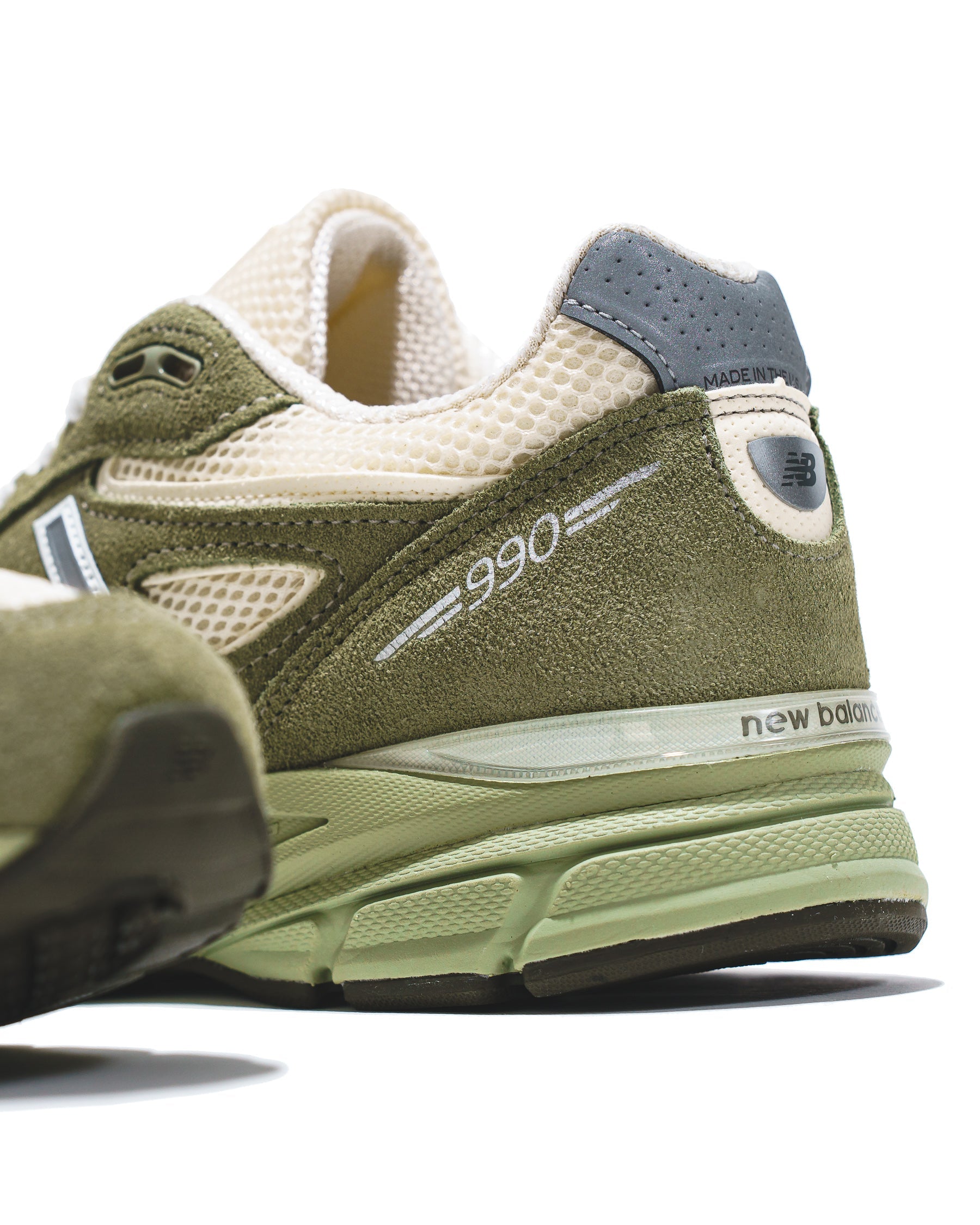 New Balance Unisex Made in USA 990v4 Olive Leaf U9901MX - FOOTWEAR - Canada