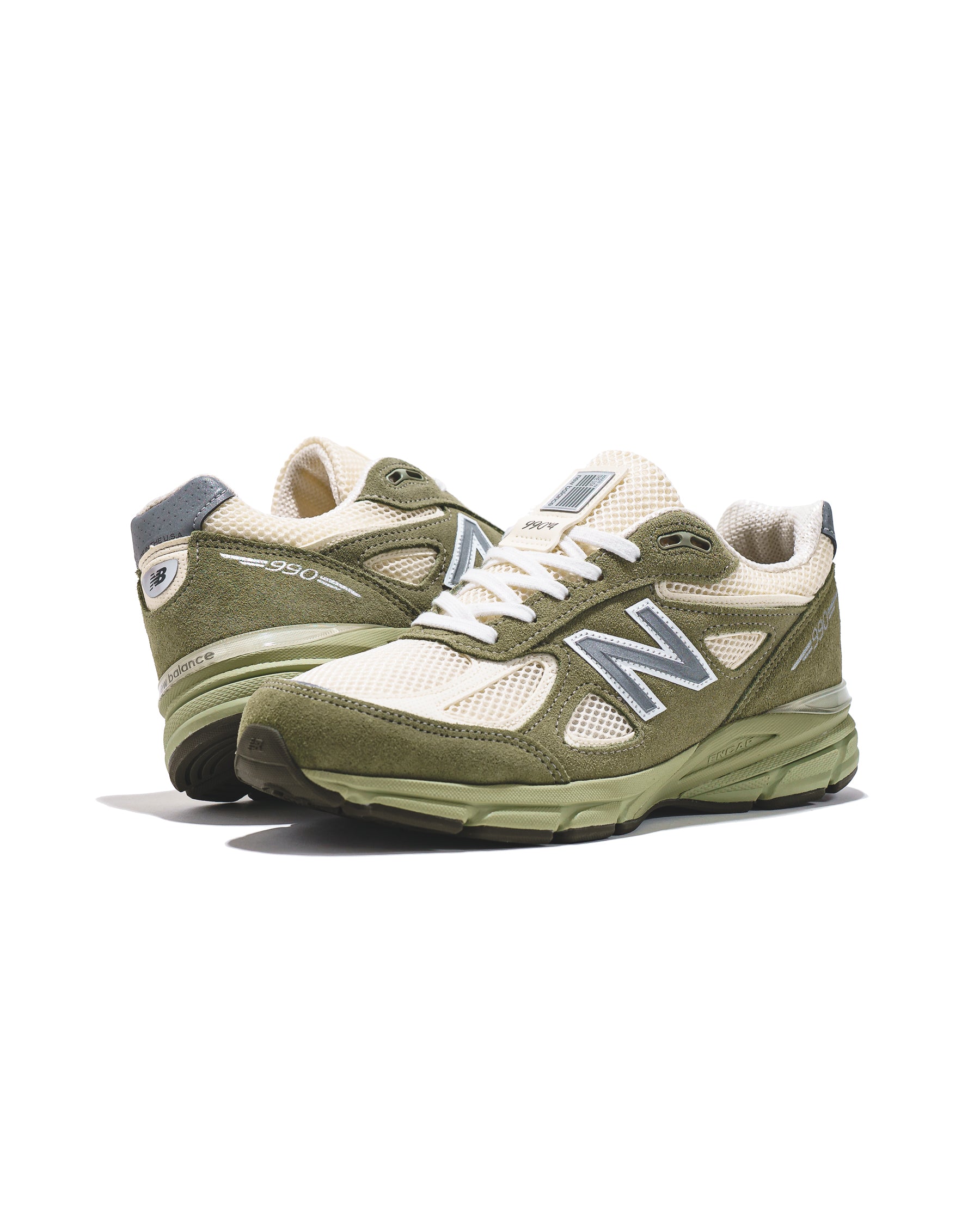 New Balance Unisex Made in USA 990v4 Olive Leaf U9901MX - FOOTWEAR - Canada