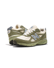New Balance Unisex Made in USA 990v4 Olive Leaf U9901MX - FOOTWEAR - Canada