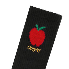 Only NY Apple Intarsia Socks Black - SOCKS - Canada