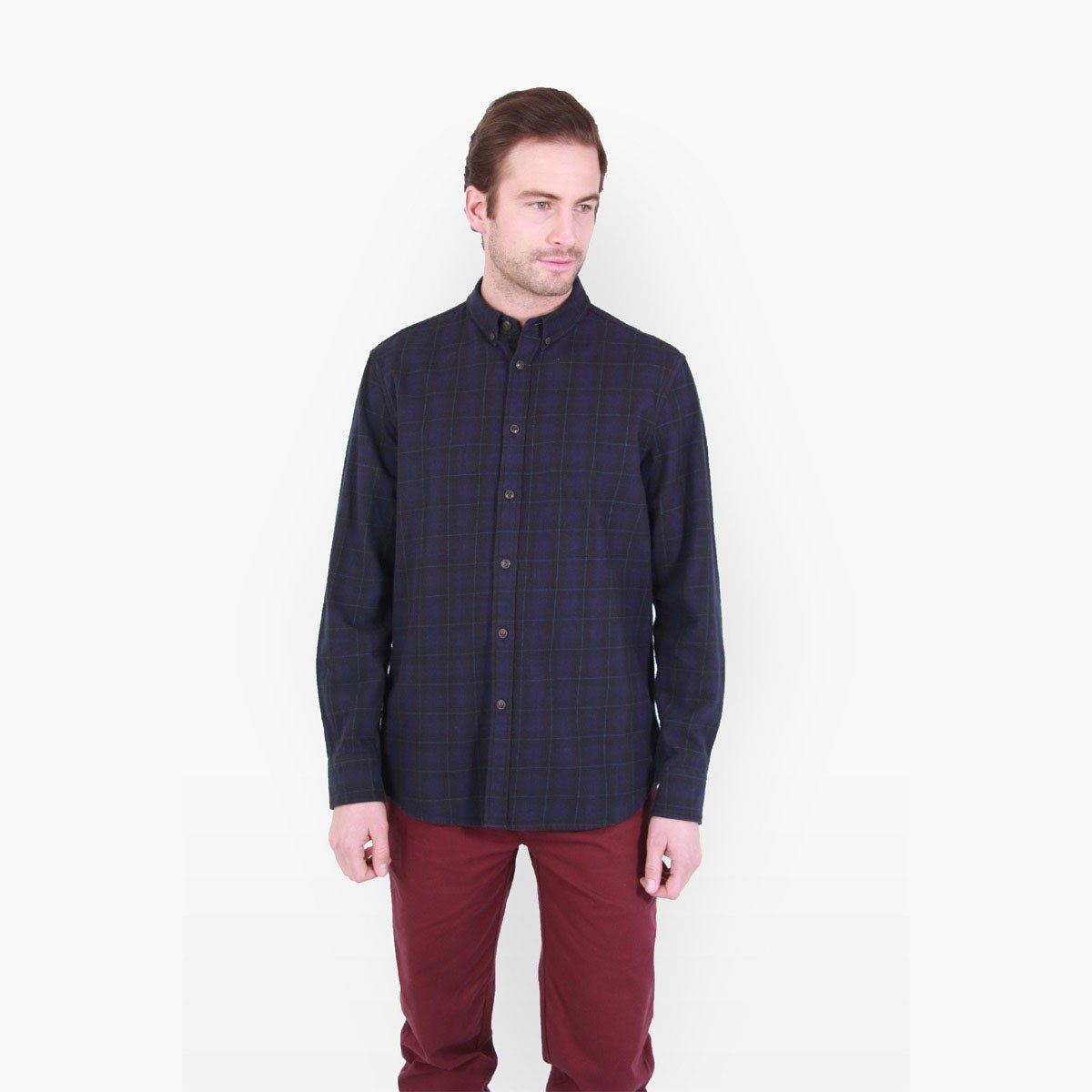 CLOTHING - PENFIELD ALBERTON, PLAID L/S SHIRT NAVY PF1215W13-NVY