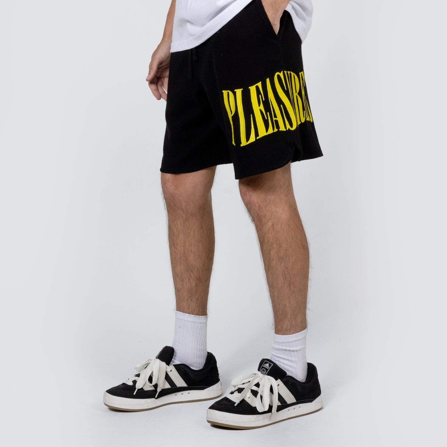 Pleasures Men Twitch Waffle Knit Short Black - SHORTS - Canada