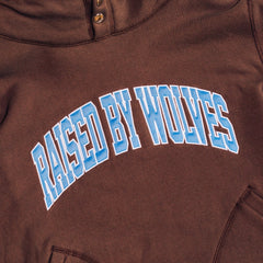 Raised By Wolves Collegiate Two-Pocket Snap Hoodie Chocolate - SWEATERS - Canada