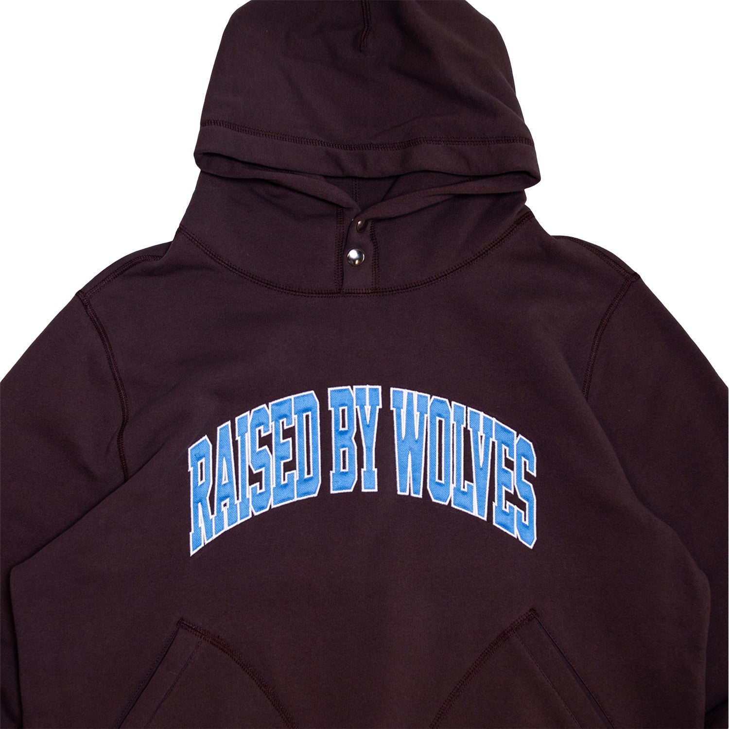 Raised By Wolves Collegiate Two-Pocket Snap Hoodie Chocolate - SWEATERS - Canada