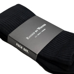 Raised By Wolves Fuck Off Crew Socks Black - ACCESSORIES - Canada