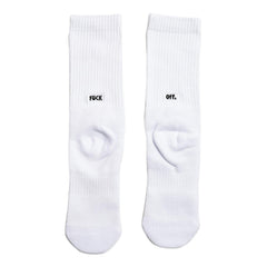 Raised By Wolves Fuck Off Crew Socks White - ACCESSORIES - Canada