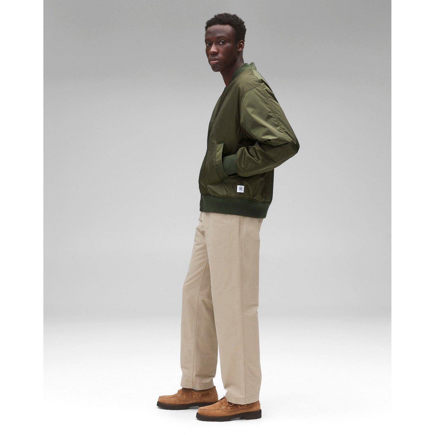 Reigning Champ Men Econyl Satin Nylon Stadium Jacket Fatigue RC-4288-FTG - OUTERWEAR - Canada