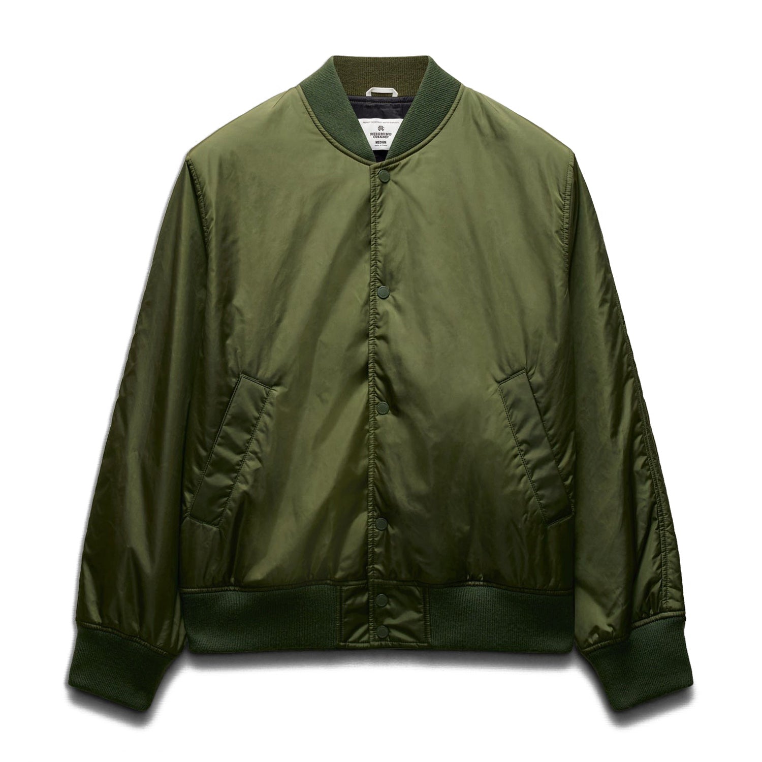 Reigning Champ Men Econyl Satin Nylon Stadium Jacket Fatigue RC-4288-FTG - OUTERWEAR - Canada