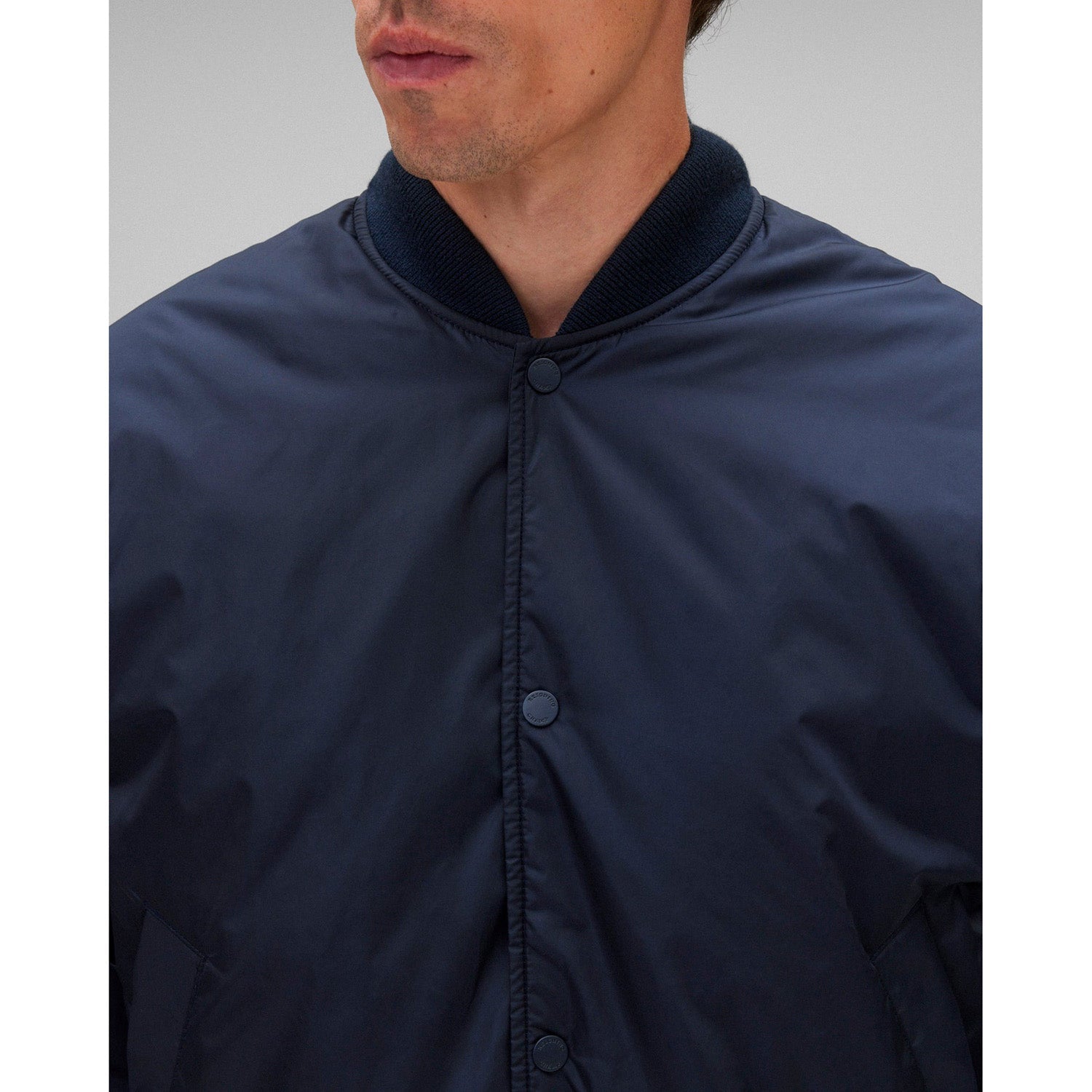 Reigning Champ Men Econyl Satin Nylon Stadium Jacket Navy RC-4288-NVY - OUTERWEAR - Canada