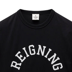Reigning Champ Men Knit Lightweight Jersey Arch Logo T-Shirt Black White - T-SHIRTS - Canada