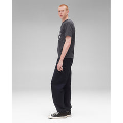 Reigning Champ Men Knit Lightweight Jersey Arch Logo T-Shirt Midnight White - T-SHIRTS - Canada