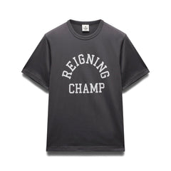 Reigning Champ Men Knit Lightweight Jersey Arch Logo T-Shirt Midnight White - T-SHIRTS - Canada