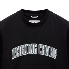 Reigning Champ Men Knit Midweight Jersey Collegiate T-Shirt Black White RC-1548-BLW - T-SHIRTS - Canada