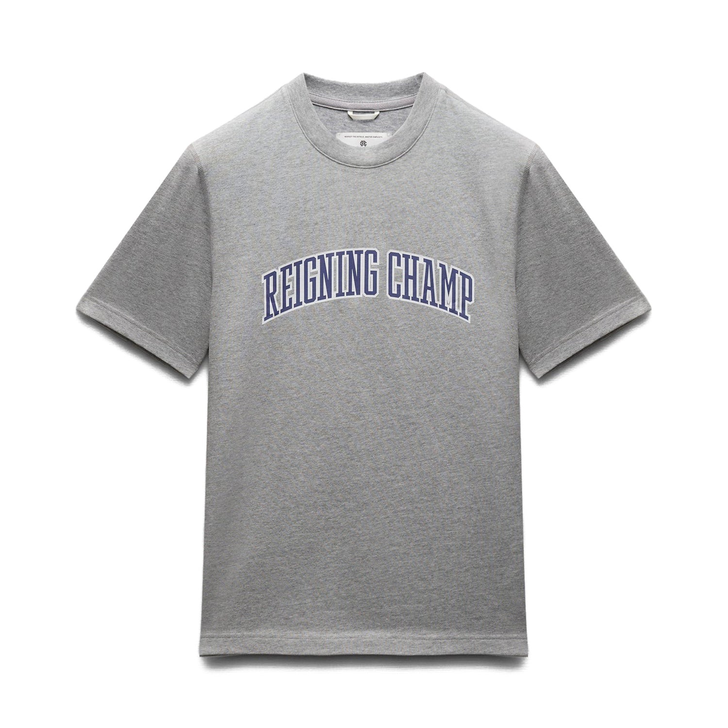 Reigning Champ Men Knit Midweight Jersey Collegiate T-Shirt Heather Grey Navy RC-1548-HGN - T-SHIRTS - Canada