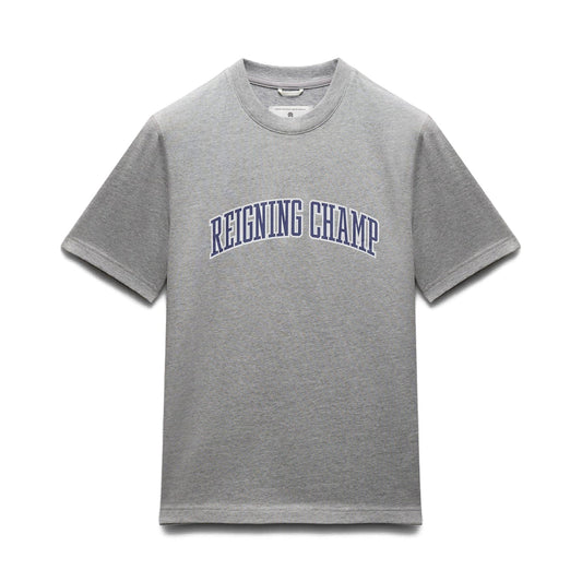 Reigning Champ Men Knit Midweight Jersey Collegiate T-Shirt Heather Grey Navy RC-1548-HGN - T-SHIRTS - Canada