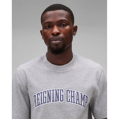 Reigning Champ Men Knit Midweight Jersey Collegiate T-Shirt Heather Grey Navy RC-1548-HGN - T-SHIRTS - Canada