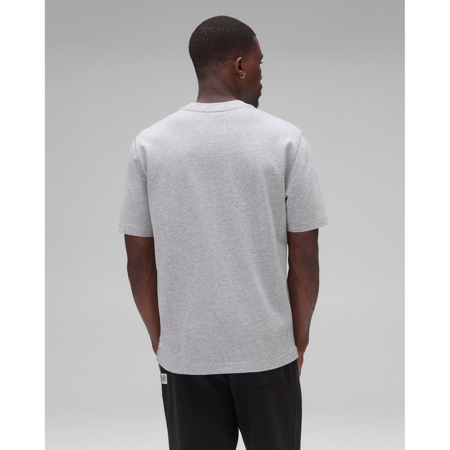 Reigning Champ Men Knit Midweight Jersey Collegiate T-Shirt Heather Grey Navy RC-1548-HGN - T-SHIRTS - Canada