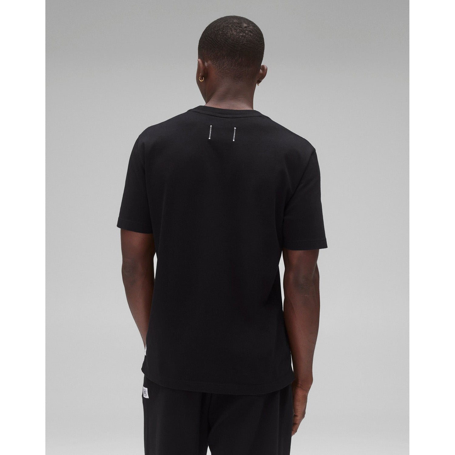 Reigning Champ Men Knit Midweight Jersey Race T-Shirt Black Red - T-SHIRTS - Canada