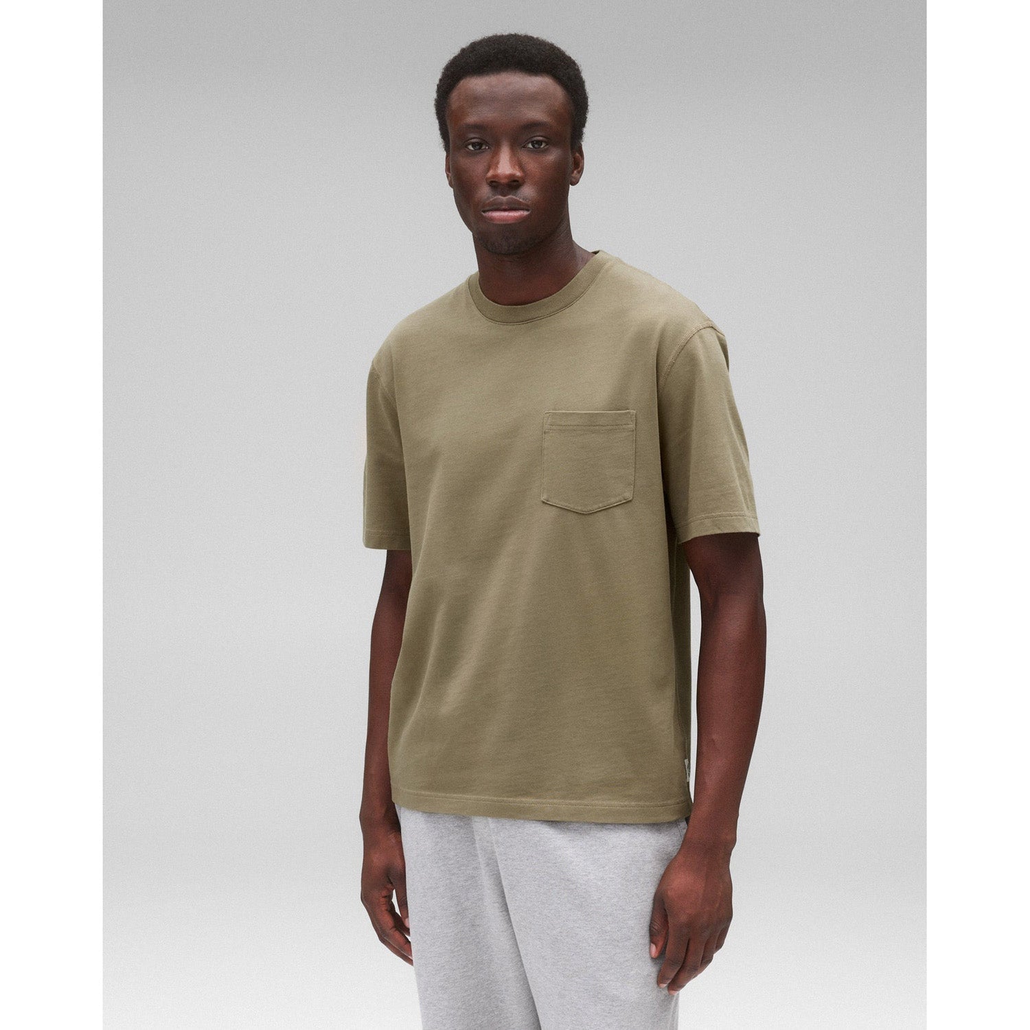 Reigning Champ Men Knit Midweight Jersey Standard Pocket T-Shirt Cypress RC-1567-CYP - T-SHIRTS - Canada