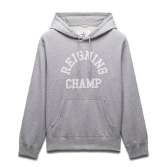 Reigning Champ Men Knit Midweight Terry Arch Logo Hoodie Heather Grey - SWEATERS - Canada