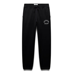 Reigning Champ Men Knit Midweight Terry Arch Logo Sweatpant Black White - BOTTOMS - Canada