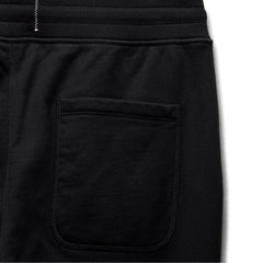 Reigning Champ Men Knit Midweight Terry Arch Logo Sweatpant Black White - BOTTOMS - Canada