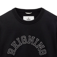 Reigning Champ Men Midweight Terry Arch Logo Crewneck Black White RC-3439-BLW - SWEATERS - Canada
