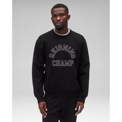 Reigning Champ Men Midweight Terry Arch Logo Crewneck Black White RC-3439-BLW - SWEATERS - Canada